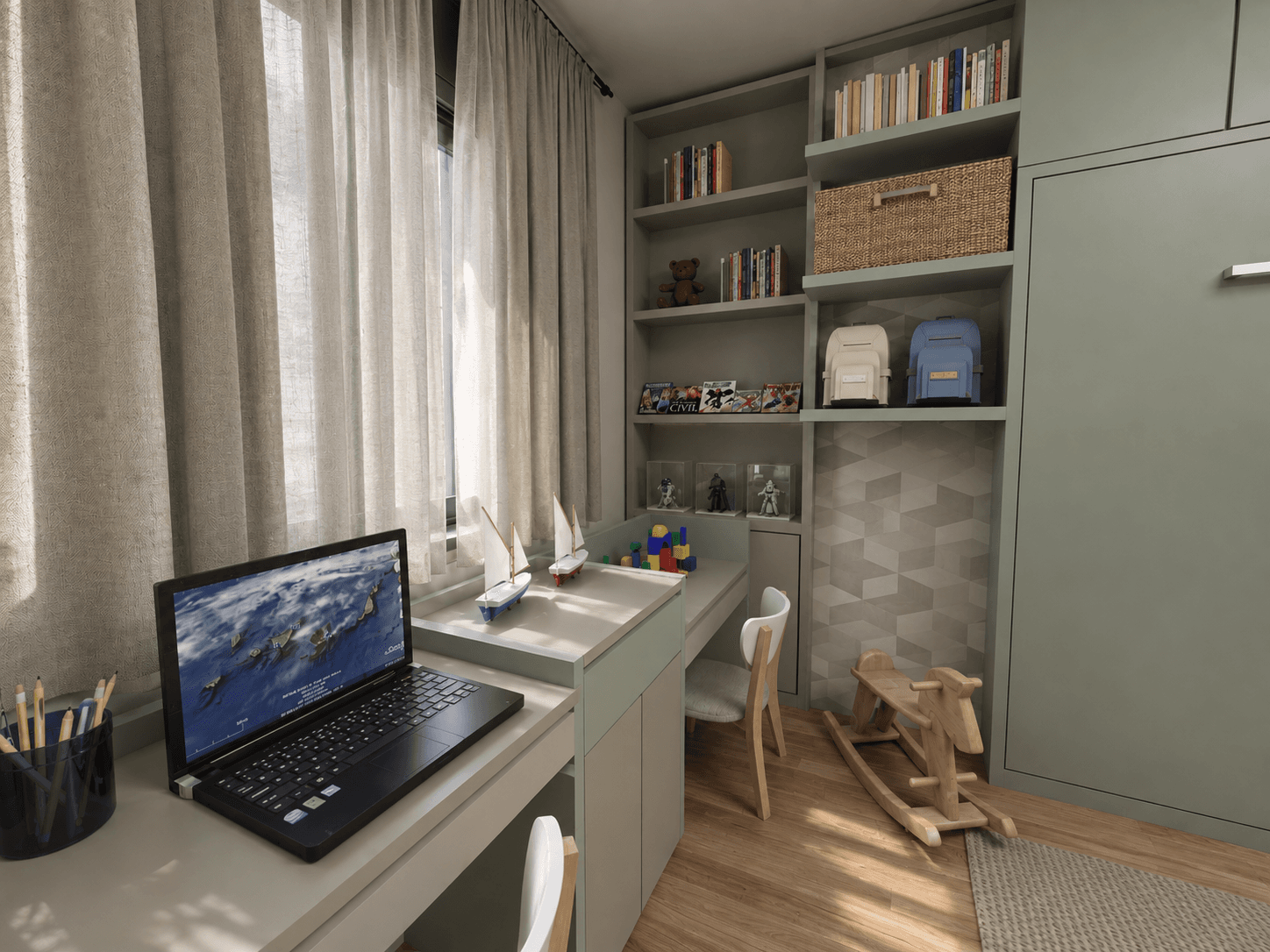 Maltepe çocuk odası — tasarım renderı